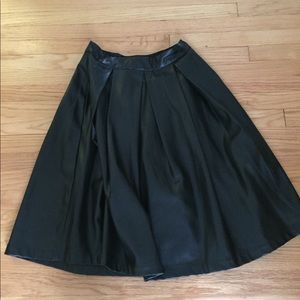 Vegan leather midi skirt